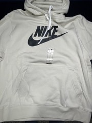 New Nike Sportswear Club Fleece Graphic Pullover Hoodie Mens L Bone BV2973-073