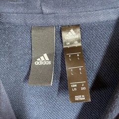 Adidas Hoodie Mens L Essentials Big Logo Navy Blue Fleece Pullover