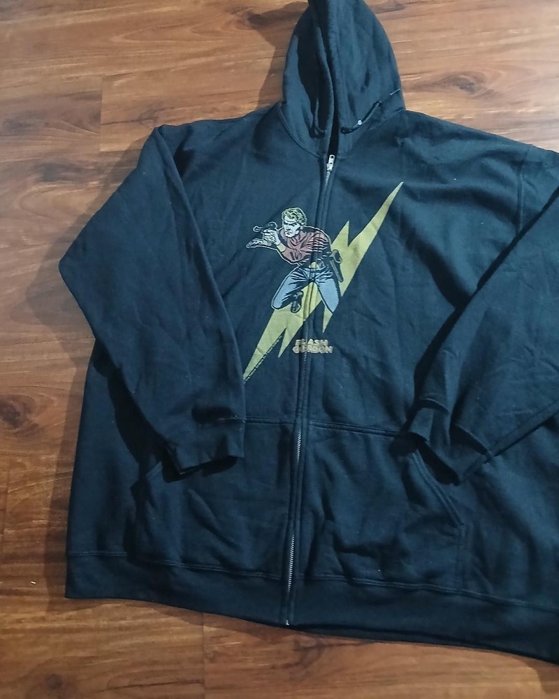 Flash Gordon Black Hoodie Sweatshirt SUMMER, SPRING , FALL WINTER, SIZE 4X