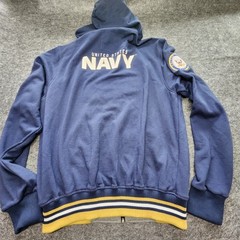 US Services Brigade United States Navy Military Zip Hooded Sweatshirt Large Mens