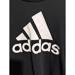 Adidas Essentials Fleece Crewneck Sweatshirt Black White Logo DA26334