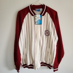 VTG Spaulding Sport Mens Large Baseball Sweatshirt Pinstripe Jersey Full Zip