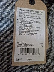 NWT Prana Cardiff Men’s Fleece Hoodie SMALL Sustainable Cozy Casual (JSC3)