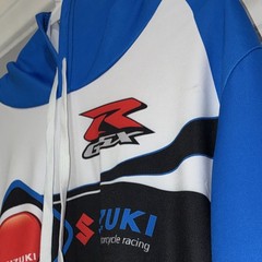 Suzuki GSX-R Men’s L Blue/White/Black Graphic Print Fleece Pullover Hoodie
