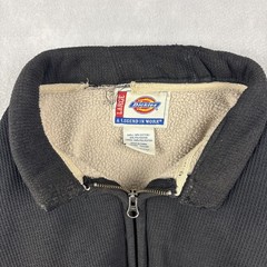 Vintage Dickies Waffle Knit Fleece Lined Jacket Men’s Large Black Faded Zip Up
