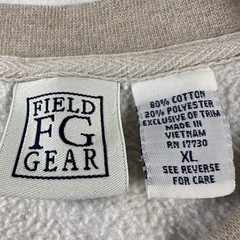 Field Gear Mens XL Crewneck Sweatshirt Tan Windowpane Grid Cotton Blend Pullover