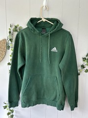 Adidas Men’s Fleece Hoodie Feelcozy Essentials Collegiate Green Sweatshirt M