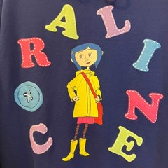 Coraline Jones Women SOLD OUT Box Lunch Letter Portrait Hoodie Small Blue AN EXC