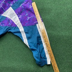 Vintage Nike Windbreaker Mens L Blue Purple 80S 90S Full Zip Color Block Coat