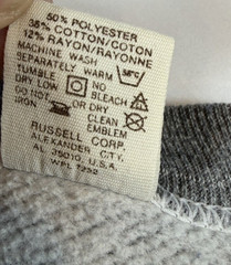Mens M Gold Tag Russell Sweatshirt Crewneck Cotton Rayon Boxy Vintage Blank Gray