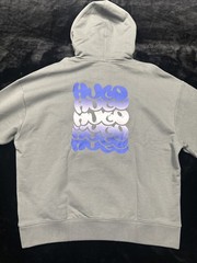 Hugo Boss Men’s Niftyhood Logo Cotton French Terry Pullover Hoodie-Slate Gray/XL
