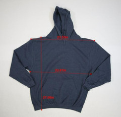 24 Tultex 320 Fleece Lined Heather Denim Pullover Hoodie Sweatshirt Blank Mens L