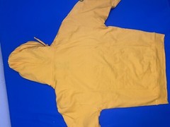 Lil TJay Rapper Yellow Hoodie “NONE OF YOUR LOVE” men’s Med Roses On Arms Nwot