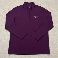 Mizzen+Main Mens 1/4 Zip Pullover Golf Sweatshirt Plum Burgundy Size XL
