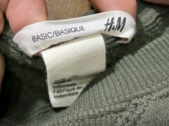 H&M Teens 14Y Solid Olive Green Cotton Fleece Crewneck Pullover Sweatshirt