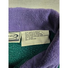 Dunlop Vintage 90s Mens Colorblock Quarter Zip Sweatshirt Green Purple Medium