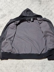 Vintage Y2K Sapphire Lounge Grunge Skater Black Striped Hoodie Size Medium