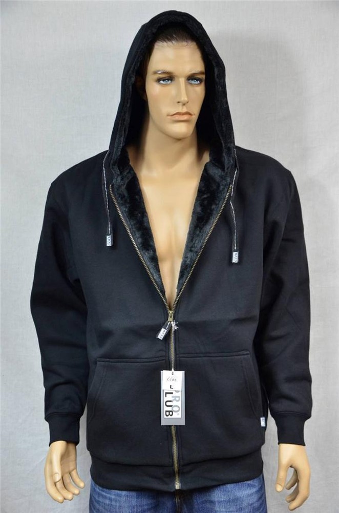 1 PROCLUB PILE FULL ZIP HOODED JACKET BLACK/BLACK PRO CLUB S-5XL 1PC