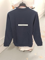 ADIDAS ESSENTIALS FLEECE 3 STRIPES SWEATSHIRT GK9111 LEGEND INK WHITE MENS SZ L