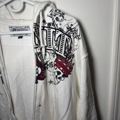 Vintage G-Unit Mens Full Zip Hoodie White Skull Crown XXL Y2K Streetwear READ