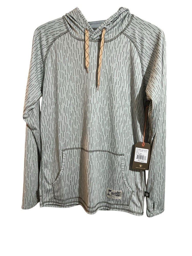 Howler Bros Loggerhead Hoodie Men Small Pacific Grey Deluge Camo Lightweight $69
