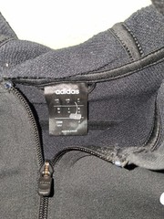This is an Adidas Essentials Fleece 3-Stripes Full-Zip Hoodie in black with…