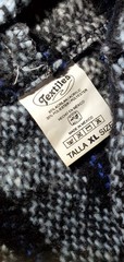 Mexican Baja Hoodie Drug Rug Blue/White/Black, Size XL PRE OWNED