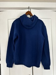 Russell Athletic Teens XL Blue Pullover Hoodie Fleece Cotton Blend Logo Pockets