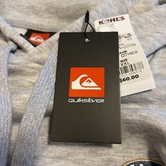 NEW! Men’s Quicksilver Grey Heather Hooded Pullover Size XXL