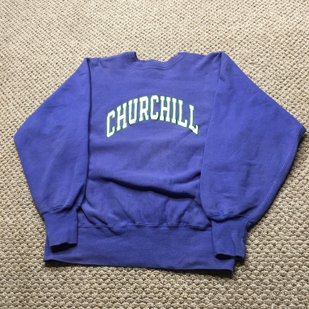 Vintage Champion Reverse Weave Sweatshirt Mens Large Plum Churchill Crewneck 90s