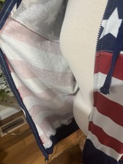 UNISEX Hoodie Mens 2XL, USA Full Zip Front America Patriotic