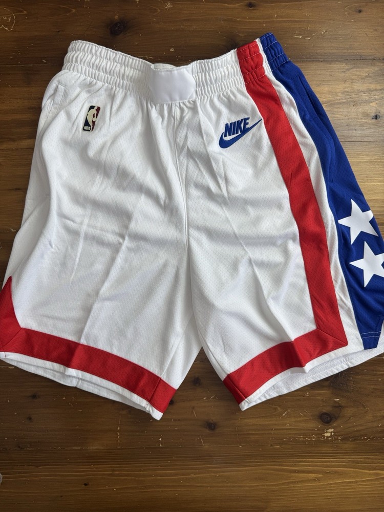 Brooklyn Nets New Jersey Nets White Throwback Nike Shorts Size Medium NWT