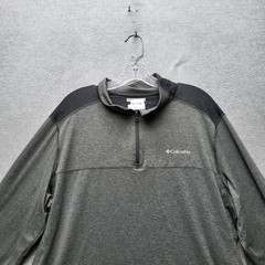 Columbia Men Sweatshirt L Gray Omni-Wick Activewear Gorpcore Logo Zipper Long