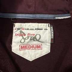 Vintage Triple Five Soul Red Zip Up Hoodie M Faded RARE Details