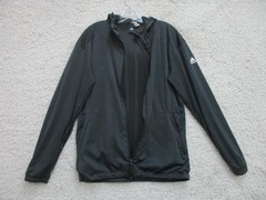 Adidas Sweater Small Adult Black Full Zip Pockets Hoodie Stretch Modern Mens S