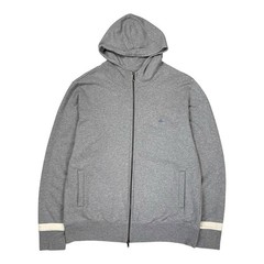 Vivienne Westwood Hoodie Zip Up Grey White Orb Logo Sweatshirt Turtle Stripe XXL