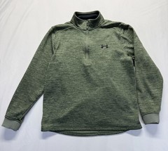 Under Armour ColdGear Sweatshirt Mens Medium Green Space Dye Loose Fit 1/4 Zip