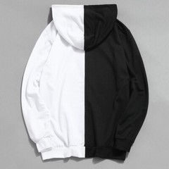 Split Duo Color Hooded Sweatshirt Streetwear Hoodies Oversized Harajuku Fashion