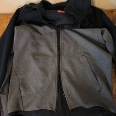 Nike Tech Fleece M Blue Gray Men’s Hoodie Double Zipper