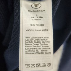 Tom Tailor Sweatshirt Jacket Mens Sz S Navy Blue Full Zip Pockets Mock Neck FLAW