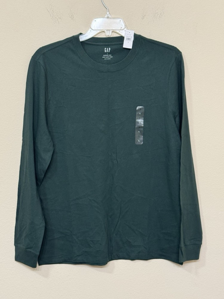 Gap Men’s Green Long Sleeve Crew Neck Comfort Basic Everyday Soft Sweatshirt L