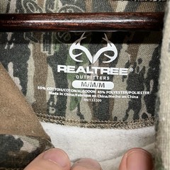 Mens Retro VTG Real Tree Bottomland Hoodie Medium AOP Soft Cotton Blend