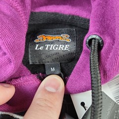 Le Tigre Black Color Block Pull Over Hoodie Size M Green Logo Streetwear New