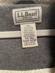 L.L.Bean Full Zip Sherpa-Lined Hooded Hoodie w/ Pockets Gray Men’s XXL-Tall