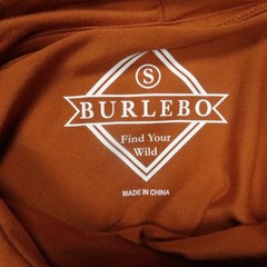 Burlebo Hoodie Men Small Orange Rust Pullover Hooded Performance Hiking Outdoors
