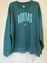 Adidas Men’s Crew Neck Long Sleeve Sweatshirt Collegiate Green Size 2XL NWT