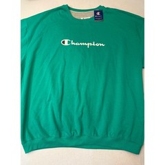 Champion Big & Tall Mens 6XL Green Crewneck Sweatshirt Script Logo Pullover NWT