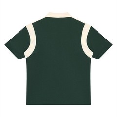 Unisex Color Block Quarter Zip Polo Shirt