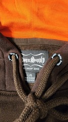 Dogg Supply, Snoop Dogg Mens Brown Orange Paisley Logo Hoodie Sweatshirt Large