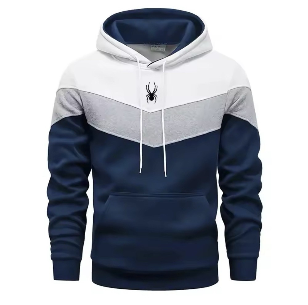 Mens Colorblock Hoodie Pullover Sweatshirt Long Sleeve Casual Jumper Top – XL